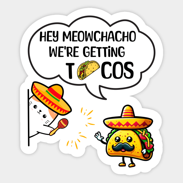 Funny Taco And Cat Meme Sticker by mieeewoArt